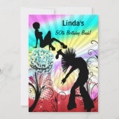 hippie disco retro party kaart (Voorkant)