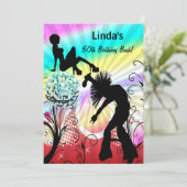 hippie disco retro party kaart (Staand voorkant)