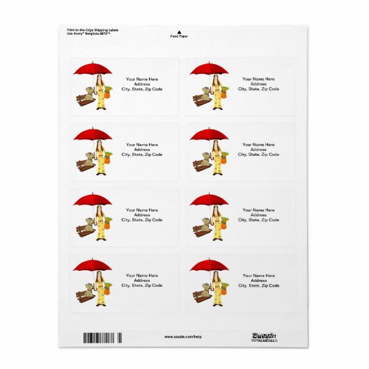 Hippie Dog wortelt vegetarische etiketten (Full Sheet)