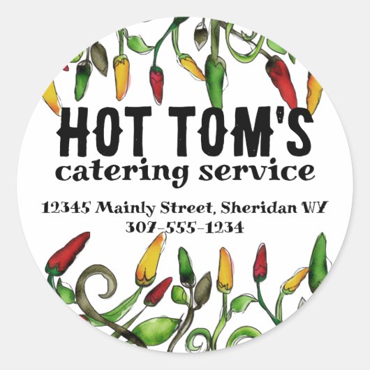 hippie doodle heet chili pepers cadeau label stick (Voorkant)