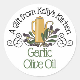 Hippie doodle olijfolie tak uit mijn keuken ... ronde sticker