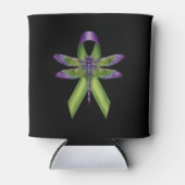Hippie Dragonfly Green Ribbon Cerebral Palsy Aware Blikjeskoeler (Voorkant)