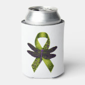 Hippie Dragonfly Green Ribbon Cerebral Palsy Aware Blikjeskoeler (Blikje Voorkant)