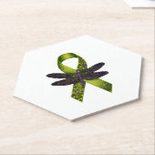 Hippie Dragonfly Green Ribbon Cerebral Palsy Aware Kartonnen Onderzetters (Schuin)