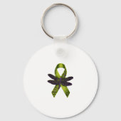 Hippie Dragonfly Green Ribbon Cerebral Palsy Aware Sleutelhanger (Voorkant)
