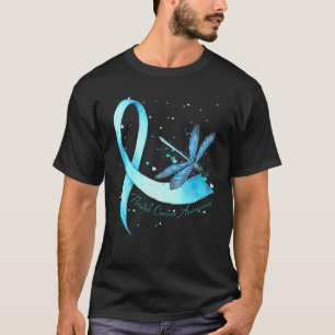 Hippie Dragonfly Light Blue Ribbon Prostate Cancer T-shirt