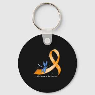 Hippie Dragonfly Oranje lint Leukemie Bewustzijn Sleutelhanger