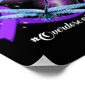 Hippie Dragonfly Paars Ribbon Overdosering Bewusth Poster (Hoek)