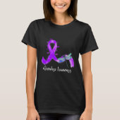 Hippie Dragonfly Paars Ribbon Overdosering Bewusth T-shirt (Voorkant)