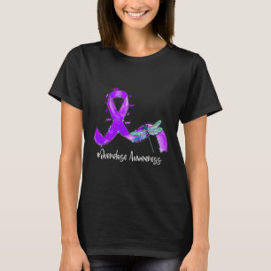 Hippie Dragonfly Paars Ribbon Overdosering Bewusth T-shirt