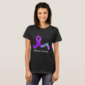 Hippie Dragonfly Paars Ribbon Overdosering Bewusth T-shirt (Voorkant volledig)