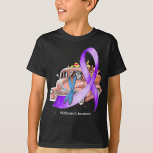Hippie dragonfly paarse alzheimer t-shirt