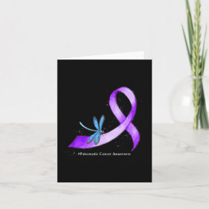 Hippie Dragonfly Paarse lint Pancreaskanker A Kaart