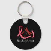 Hippie Dragonfly Red Ribbon Blood Cancer Awareness Sleutelhanger (Voorkant)