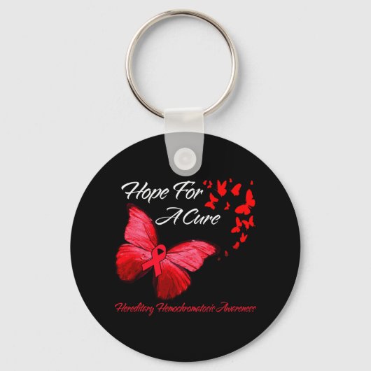 Hippie Dragonfly Red Ribbon Blood Cancer Awareness Sleutelhanger (Voorkant)