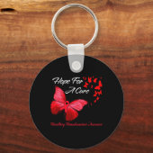 Hippie Dragonfly Red Ribbon Blood Cancer Awareness Sleutelhanger (Achterkant)