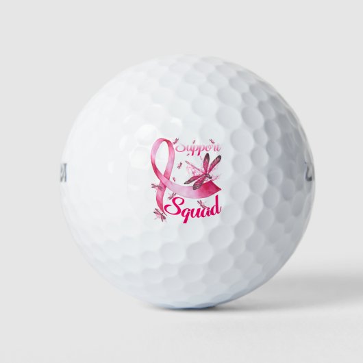 Hippie Dragonfly Roze Borstkanker Golfballen (Voorkant)