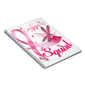 Hippie Dragonfly Roze Borstkanker Notitieboek (Rechterzijde)