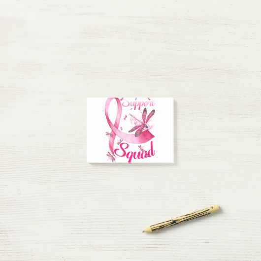 Hippie Dragonfly Roze Borstkanker Post-it® Notes (Op bureau)