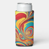 Hippie Dreams 1960s Flowing Fluid Art Seltzer Blikjeskoeler (Seltzer Voorkant)