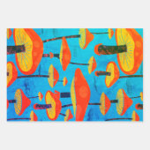 Hippie dromerige retro vibe betoverende paddenstoe inpakpapier vel (Voorkant)