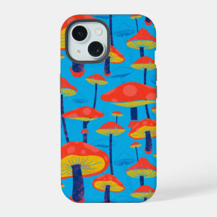 Hippie dromerige retro vibe betoverende paddenstoe iPhone 15 case