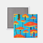 Hippie dromerige retro vibe betoverende paddenstoe magneet (Voorkant / Achterkant)