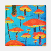 Hippie dromerige retro vibe betoverende paddenstoe magneet (Voorkant)