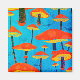 Hippie dromerige retro vibe betoverende paddenstoe magneet