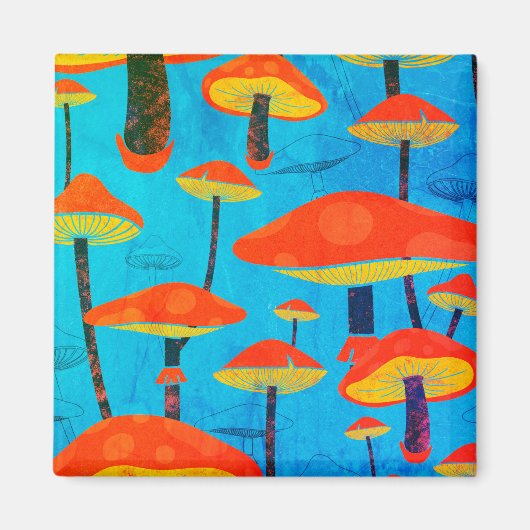 Hippie dromerige retro vibe betoverende paddenstoe magneet (Voorkant)