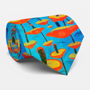 Hippie dromerige retro vibe betoverende paddenstoe stropdas