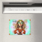 Hippie eigenzinnige mooie magneet (Insitu (Vaatwasser))