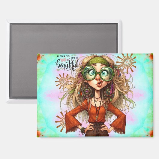 Hippie eigenzinnige mooie magneet (Voorkant / Achterkant)