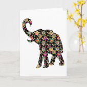 Hippie Elephant Wenskaart Kaart (Gele Bloem)