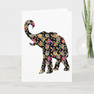 Hippie Elephant Wenskaart Kaart
