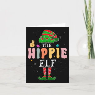 Hippie Elf Group Matching Family Kerstgroovy Kaart