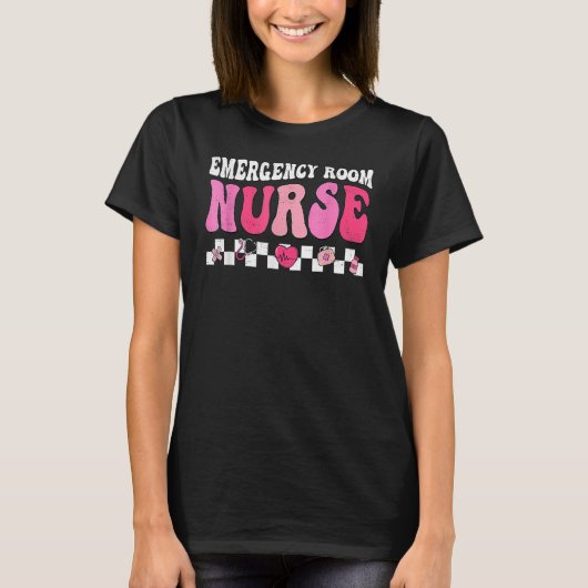 Hippie Emergency Room Nurse Funny Valentines Day T T-shirt (Voorkant)