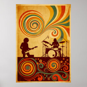 Hippie Era 70s Psychedelic Festival Poster – Retro