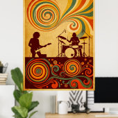 Hippie Era 70s Psychedelic Festival Poster – Retro (Thuiskantoor)