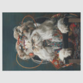 Hippie Fancy kat in Salon Decoupage Tissuepapier (Voorkant)