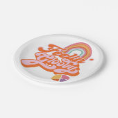 Hippie Feelin' Groovy Rainbow Peace Sign Papieren Bordje (Gekanteld)