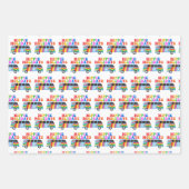 Hippie Feestdagen Cute Retro 70's kleurrijke Kerst Inpakpapier Vel (Voorkant)