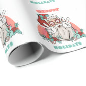 Hippie Feestdagen Kerstkerst-roovy Santa Claus Cadeaupapier (Rol Hoek)