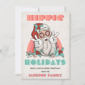 Hippie Feestdagen kerstrecro Santa Holiday Card Feestdagenkaart (Voorkant)