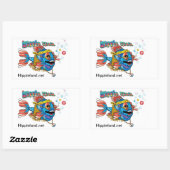 Hippie Fish Rechthoekige Sticker (Vel)