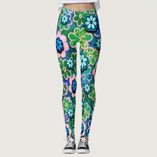 Hippie Floating Floral patterned | LEGGINGS (Voorkant)