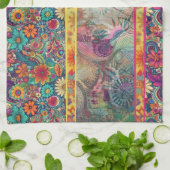 Hippie Floral Fantasy Keuken Handdoek (Gevouwen)