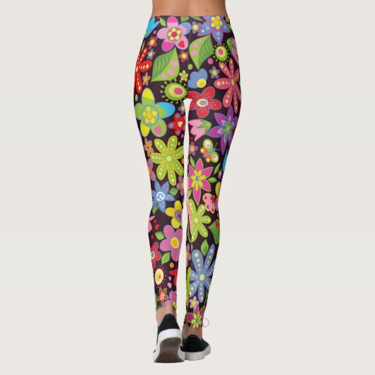 Hippie Floral Petals Patterned | LEGGINGS (Achterkant)