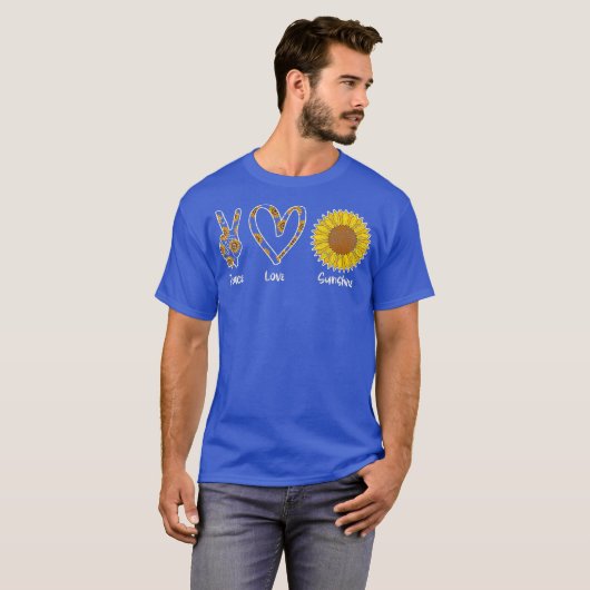 Hippie Florist Floral Flower Peace Love Sunshine T-shirt (Voorkant volledig)