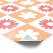 Hippie Flower Checkerboard Patroon Perfect Poster (Hoek)
